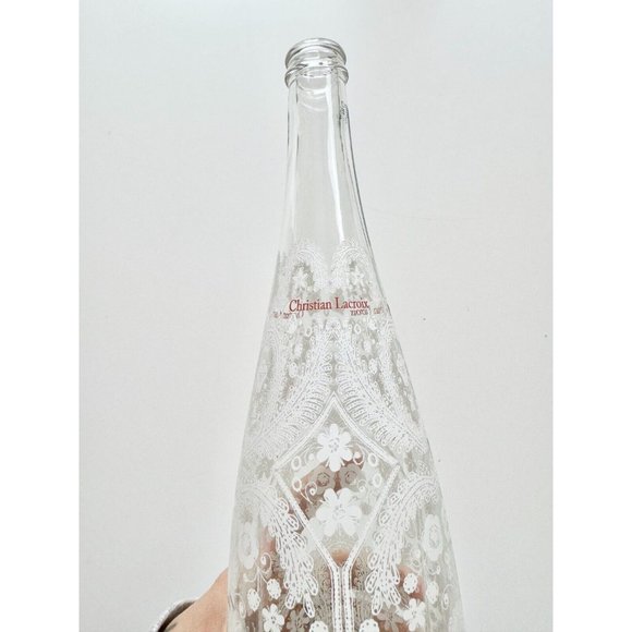 EVIAN x Christian Lacroix Glass Snowflake Lace Bottle Vase, Size 750 ml - Picture 4 of 7